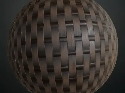 Antique High-Gloss Parquet Floor PBR Seamless Texture