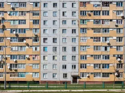 Balkan Apartment Block Model LowPoly Game Ready Free low-poly 3D model