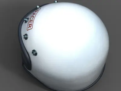 Helmet scifi fantasy pilot military racer bike  Low-poly 3D model