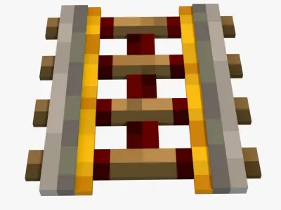 Minecraft Rail Low-poly 3D model