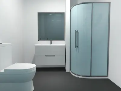  Sanfine Double Patient Room With Hospital Beds Blue Floor 