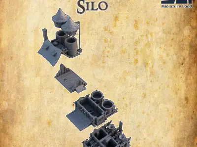Medieval Grain Silo Tabletop Terrain 28 MM 3D print model