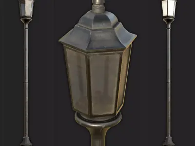 street lantern post light Low-poly 3D model