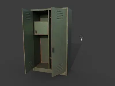 Old Metal Locker Low-poly 3D model