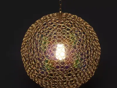 Gold Sphere Pendant Low-poly 3D model