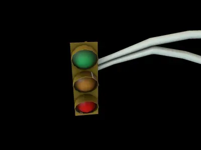 Traffic Light Low-poly 3D model