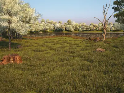 Lake landscape 3D model