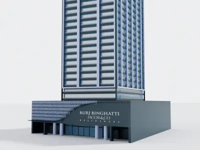 binghatti tower - dubai 3D model