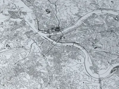Pittsburgh Road Network and Streets 3D model