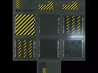 Futuristic Spaceship Interior Tileable Texture Pack PBR Texture