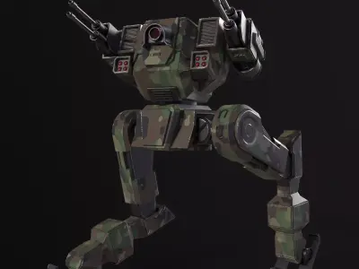 Military Mech PBR Low-poly 3D model