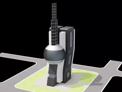 SCI FI Building Low-poly 3D model