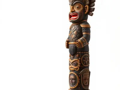 Tribal Totem Statue Model Pack Low-poly 3D model