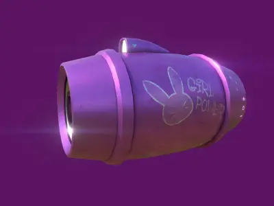 Mega Buster - Girl Hand Cannon - SciFi Weapon Low-poly 3D model