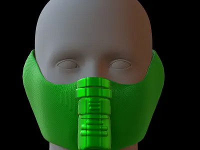 Gas mask helmet 3d model scifi Low-poly  Low-poly 3D model 220