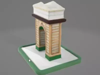 Gateway of India Realistic 3D Model with Detailed Architecture 3D model