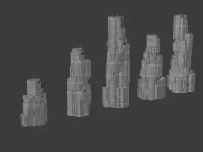 Buildings Asset - Hexagon Shaped 3D model
