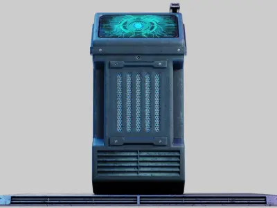 Sci-fi Computer Terminal Low-poly 3D model