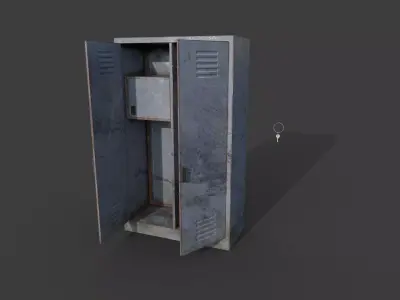 Old Metal Locker Low-poly 3D model