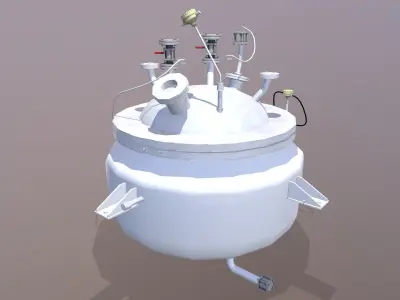 Stainless steel Vessel Low-poly 3D model
