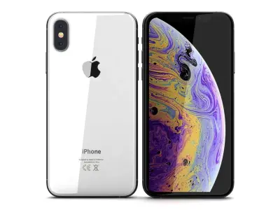 Apple iPhone XS Silver Low-poly 3D model
