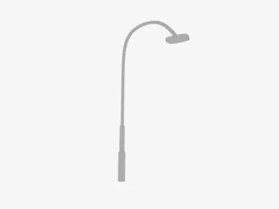 Rust Curve Lamp Pole Low-poly 3D model