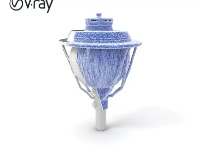 Art Deco Street Light Chrome Design model pack Low-poly 3D model