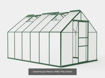 Collection of Greenhouse Merkur Poly Green - 3 Models 3D Model Pack