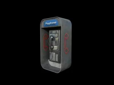 Payphone - PBR - Textured Low-poly 3D model