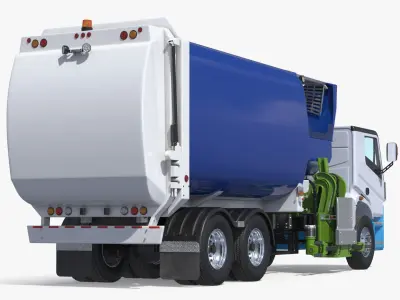  Urban Electric Waste Lorry White Blue Rigged 