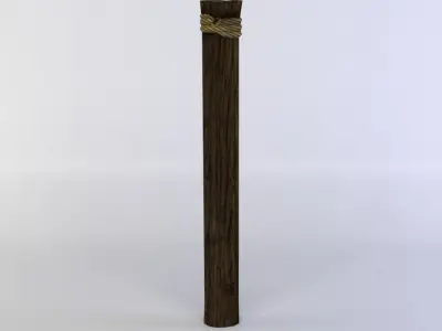 Fence segment pole Low-poly 3D model