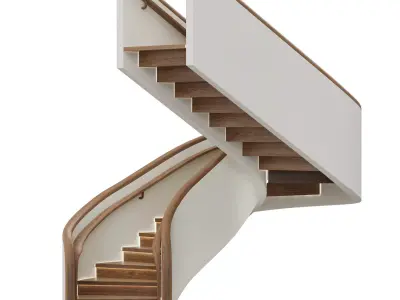 modern staircase with lighting 3D model