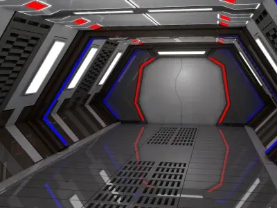 Sci Fi Corridor  3D model 15