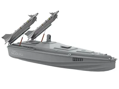 Magura Ukrainian Naval Drone Air Rocket Low-poly 3D model