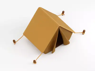 Cartoon Camping Tent Low-poly 3D model