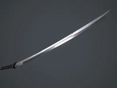 Sci-Fi katana sword PBR Low-poly 3D model