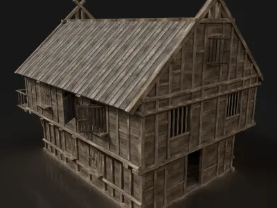 Next Gen AAA FANTASY MEDIEVAL WOODEN VIKING HOUSE WEST WESTERN Low-poly 3D model