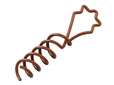 Copper Spiral Star Lamp Filament 3D model