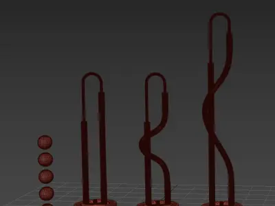 3 luke table lamp- aura- leira -3 lights -5 mat 3D model
