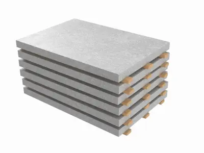 Concrete Panels On Wood Planks 3D model