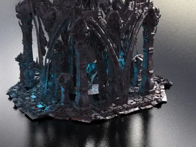 Edwardian Steampunk city exterior background 3  3D model