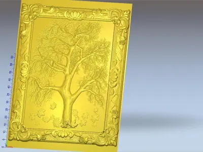 antique tree with frame 3D model