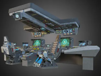 spaceship bridge interior 3D model