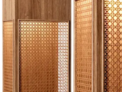 Florence rattan wall lantern FV3  3D model