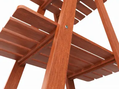 Outdoor and indoor wood shelving 3D model