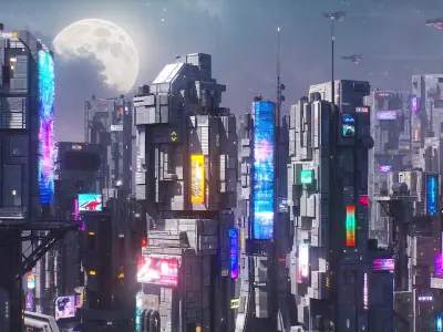 Scifi Building Cyberpunk Futuristic Building Vol 3 Low-poly 3D model