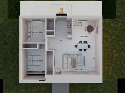 Modern House 3D model 34
