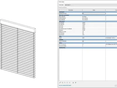 Roller Blinds - Full Parametric Revit Family 3D model