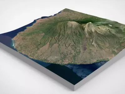 Volcano Lewotobi Flores Island Indonesia 3D model