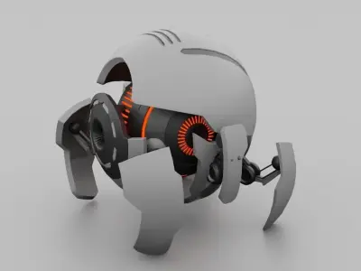 ball robot  rigged animated character 3D model